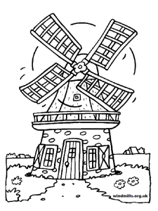 windmill colouring picture