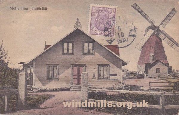 postcard windmill sweden